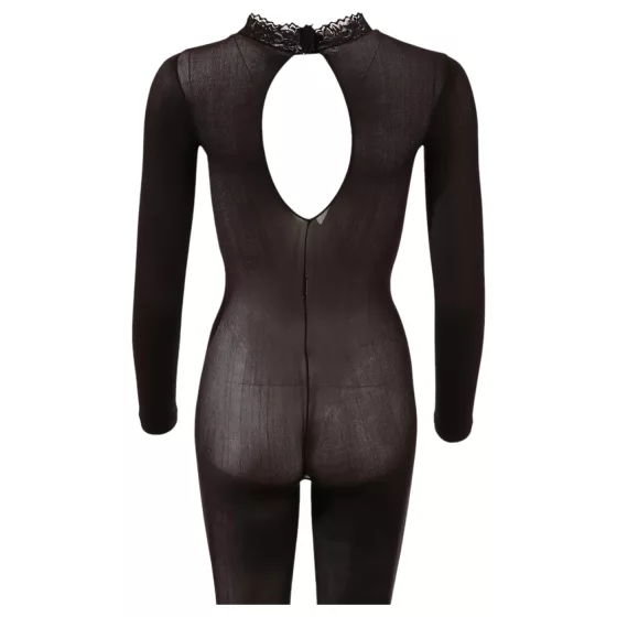NO:XQSE - erotický catsuit - čierna sieťovina - XL/XXL