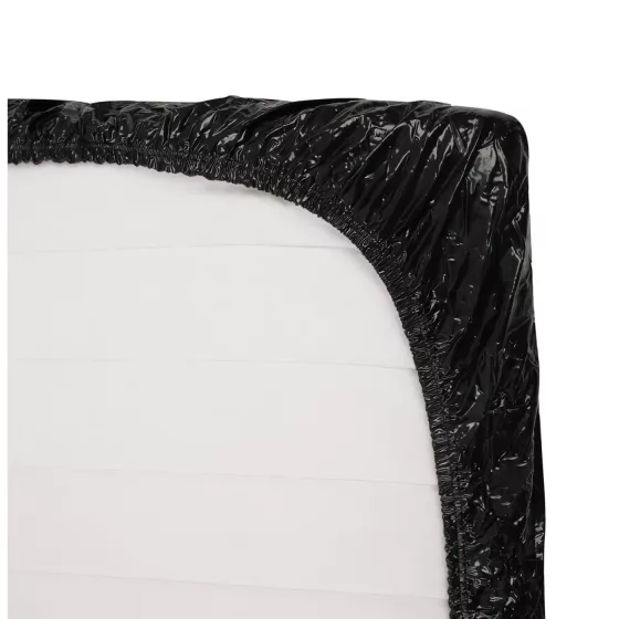 Fetiš - lakovaná plachta - s gumou - 220x220 cm (čierna)