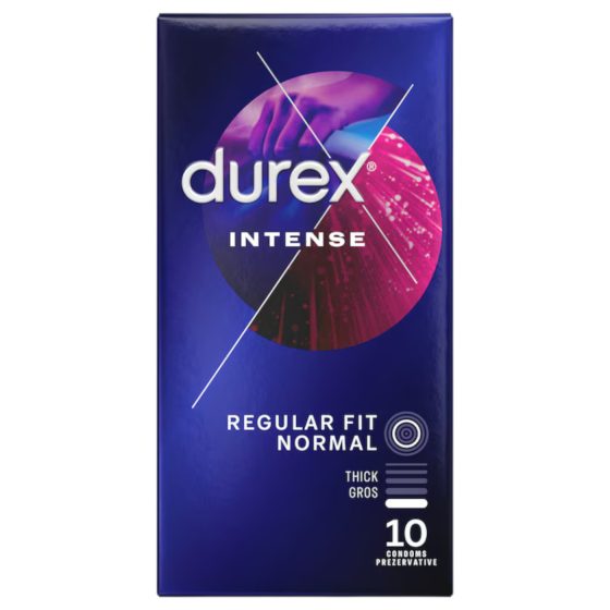 Durex Intense - rebrovaný a bodkovaný kondóm (10 ks)