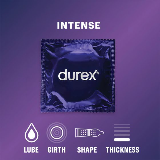 Durex Intense - rebrovaný a bodkovaný kondóm (10 ks)