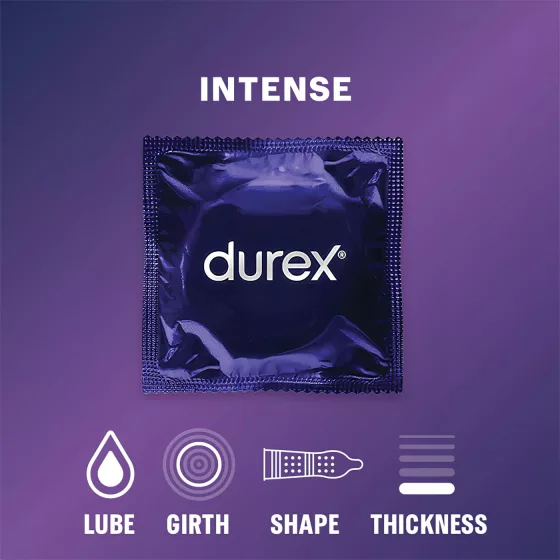 Durex Intense - kondóm s drážkami a bodkami (10 ks)