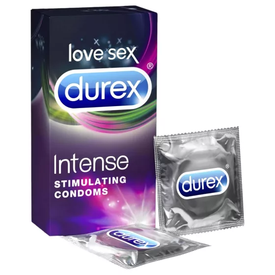 Durex Intense - kondóm s drážkami a bodkami (10 ks)
