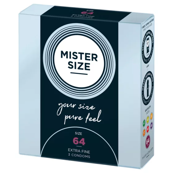 Mister Size - tenký kondóm - 64 mm - 3 ks