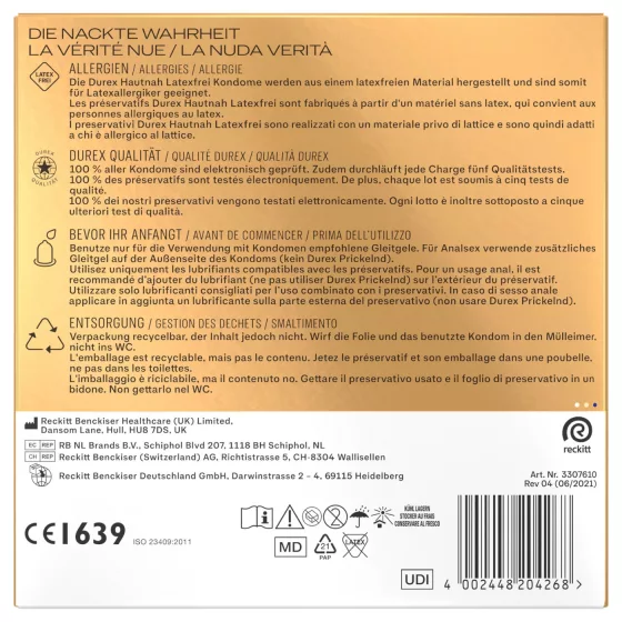 Durex Hautnah - latexový kondóm bez latexu (30 ks)