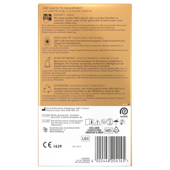 Durex Hautnah - ultra tenké kondómy - 10 ks