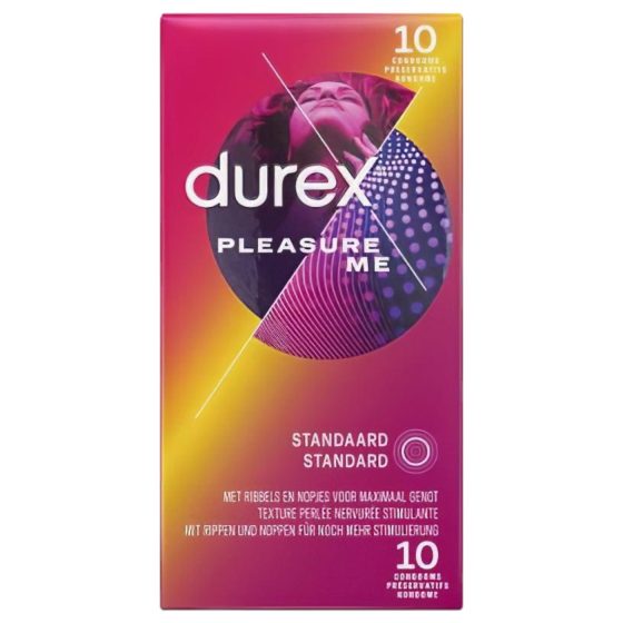 Durex Pleasure Me - vrúbkované a bodkované kondómy (10 ks)