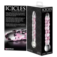 Icicles No. 7 - sklenené dildo s perličkami