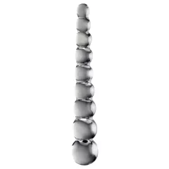 Icicles No. 2 - sklenené dildo s guľkami - priehľadné