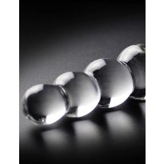 Icicles No. 2 - guličkový sklenený dildo (priehľadný)