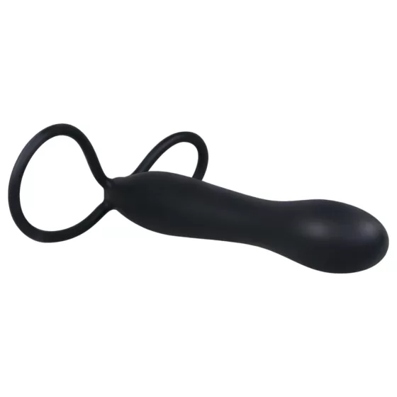 You2Toys - análny dildo a erekčný krúžok - čierny