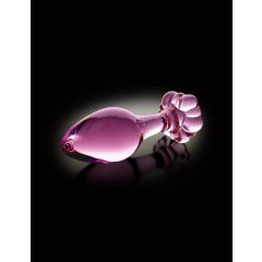   Pipedream Icicles No. 48 - sklenený análny kolík s kvietkom (ružový)