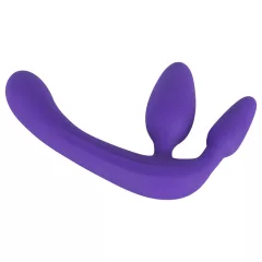   You2Toys - Triple, pripínateľné dildo bez popruhu (fialové)