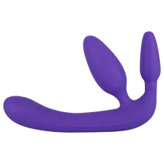   You2Toys - Triple, pripínateľné dildo bez popruhu (fialové)