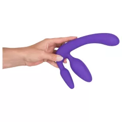   You2Toys - Triple, pripínateľné dildo bez popruhu (fialové)