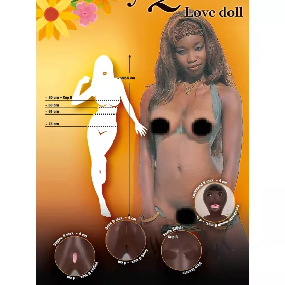 You2Toys Beauty Queen - nafukovacia panna (čierna)