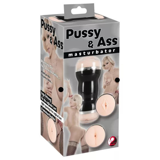 You2Toys - masturbátor vagína a anál - dvojitý - čierny