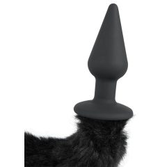   Bad Kitty Plug&Tall - análný kolík s mačacím chvostom (čierny)
