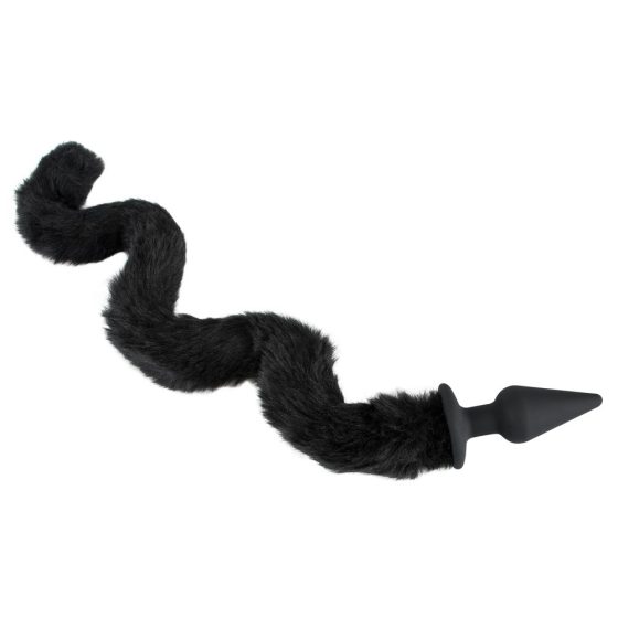 Bad Kitty Plug&Tall - análný kolík s mačacím chvostom (čierny)