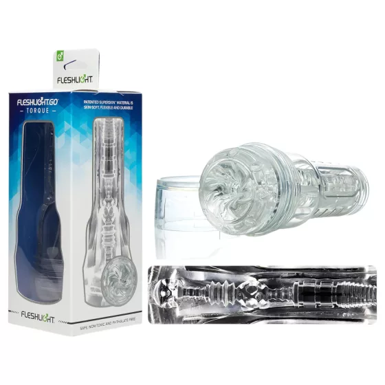 Fleshlight GO Torque - masturbátor pre mužov - kompaktná vagína - transparentný