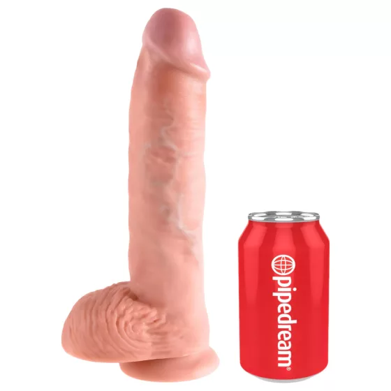 King Cock - realistický dildo s semenníkmi - 25 cm - telová farba