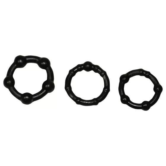 You2Toys - erekčný krúžok set - čierny - 3 ks