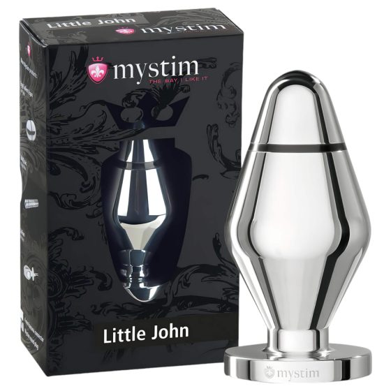 mystim Little John - malý elektro análny kolík (strieborný)