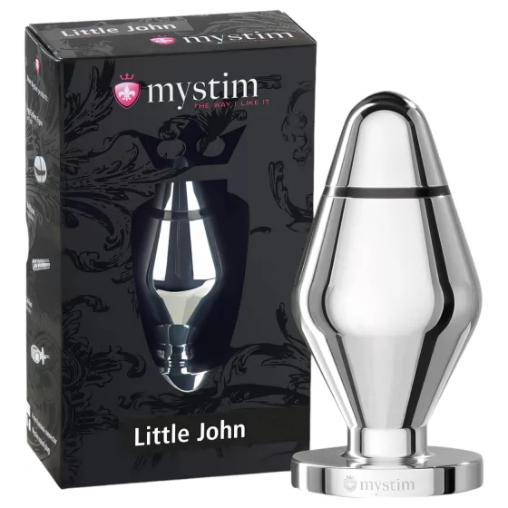 mystim Little John - malý elektro análny kolík (strieborný)