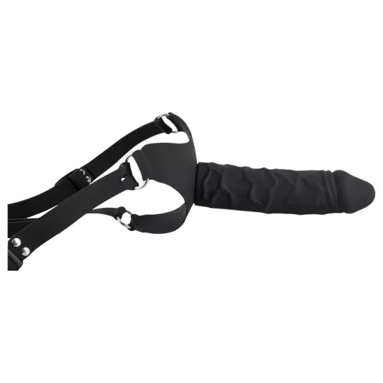You2Toys - Silikónový Strap-On - pripínací dildo (čierny)