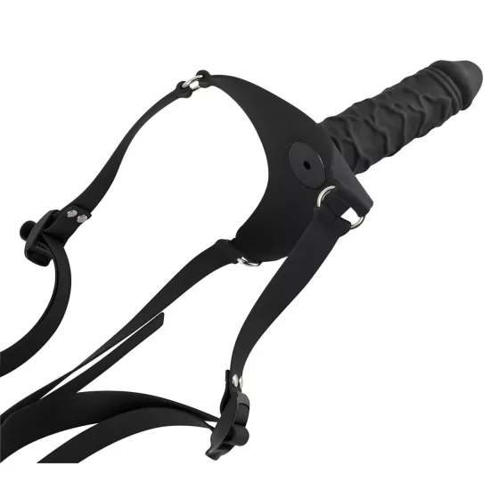 You2Toys - Silikónový Strap-On - pripínací dildo (čierny)
