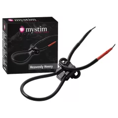 mystim - elektro penisový krúžok - silikón - čierny
