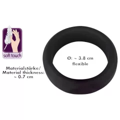   Black Velvets - erekčný krúžok hrubostenný 3,8 cm - čierny
