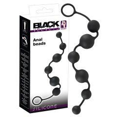 Black Velvet - 6 perličkový análny dildo (čierny)