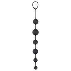 Black Velvet - 6 perličkový análny dildo (čierny)