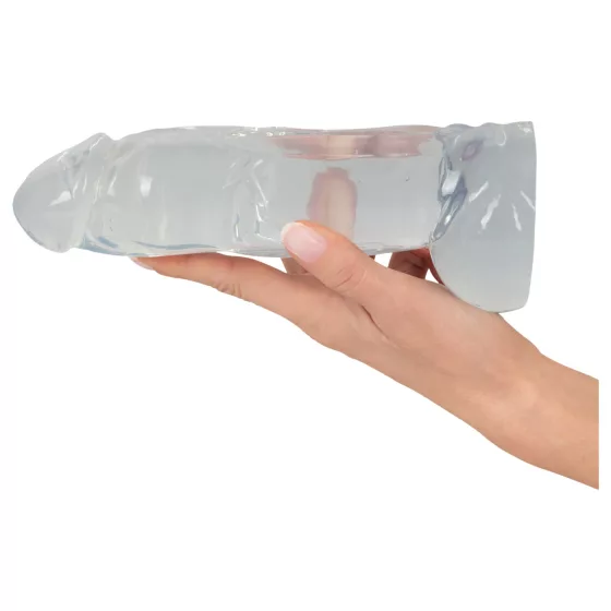 Crystal Clear Big Dong - želatínové obrovské dildo (21,5 cm)