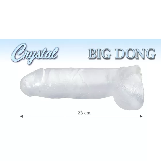 Crystal Clear Big Dong - želatínové obrovské dildo (21,5 cm)