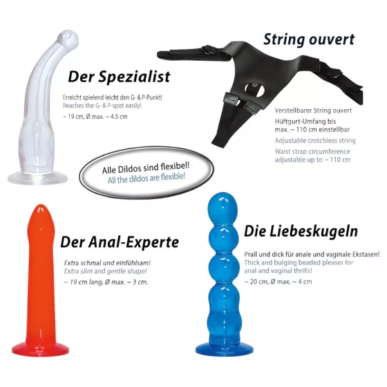 You2Toys - Strapon dildo sada - viacfarebný