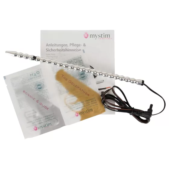 mystim Tickleberry Finn - elektro dilatátor s guľôčkami - kov