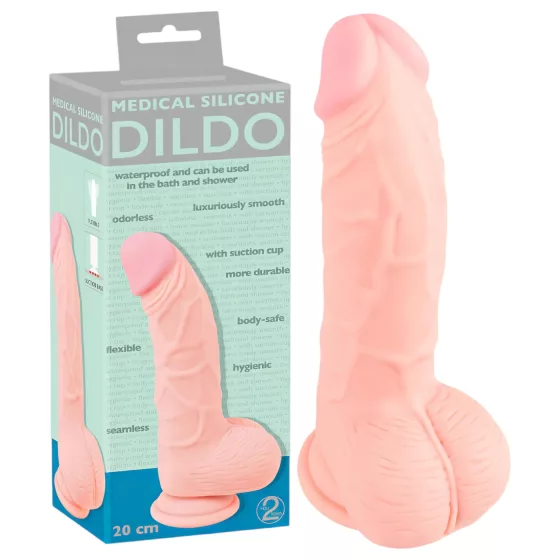 You2Toys - Medical - lekársky silikónový dildo (20 cm, prírodný)
