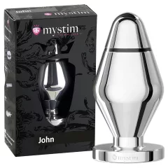  mystim Little John - elektro análny kolík - veľký - strieborný