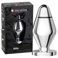   mystim Little John - elektro análny kolík - veľký - strieborný