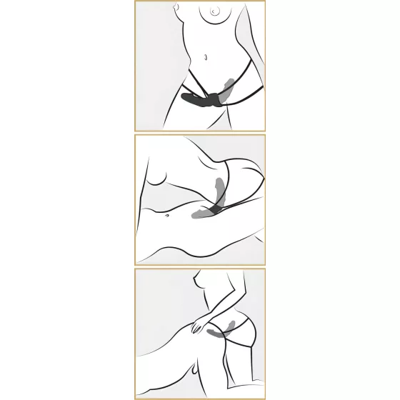Fetish - dvojitý pripínací vibrátor - čierny