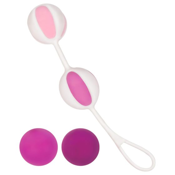 / Geisha Balls 2 - variabilná sada venušiných guličiek (ružovo-biela)