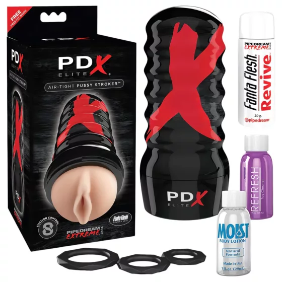 PDX Elite - masturbátor pre mužov - manuálny vákuový orál - realistická farba