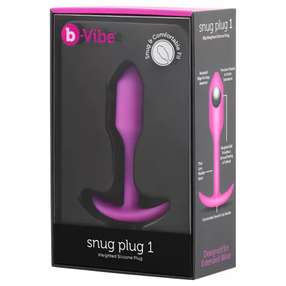b-Vibe Snug Plug 1 - análny kolík s vnútornou záťažou (55 g, ružový)