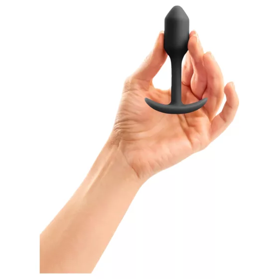 b-vibe Snug Plug 1 - análny kolík s vnútornou záťažou (55g) - čierny