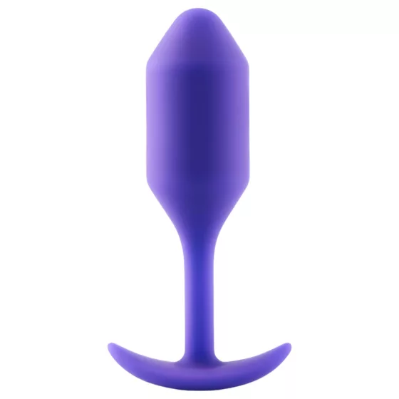 b-Vibe Snug Plug 2 - dvojitá guľôčková análna zátka (114 g, fialová)