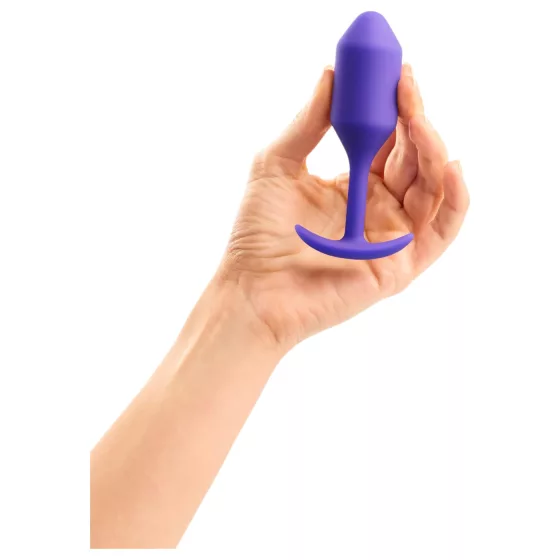 b-Vibe Snug Plug 2 - dvojitá guľôčková análna zátka (114 g, fialová)