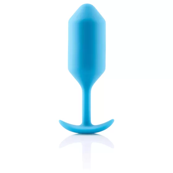 b-Vibe Snug Plug 3 - dvojitý guličkový análny kolík (180 g, modrý)