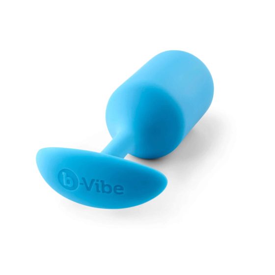 b-vibe Snug Plug 3 - dvojité guľôčkové análne dildo (180g) - modré