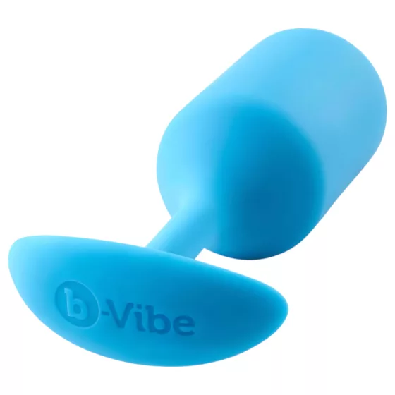 b-Vibe Snug Plug 3 - dvojitý guličkový análny kolík (180 g, modrý)